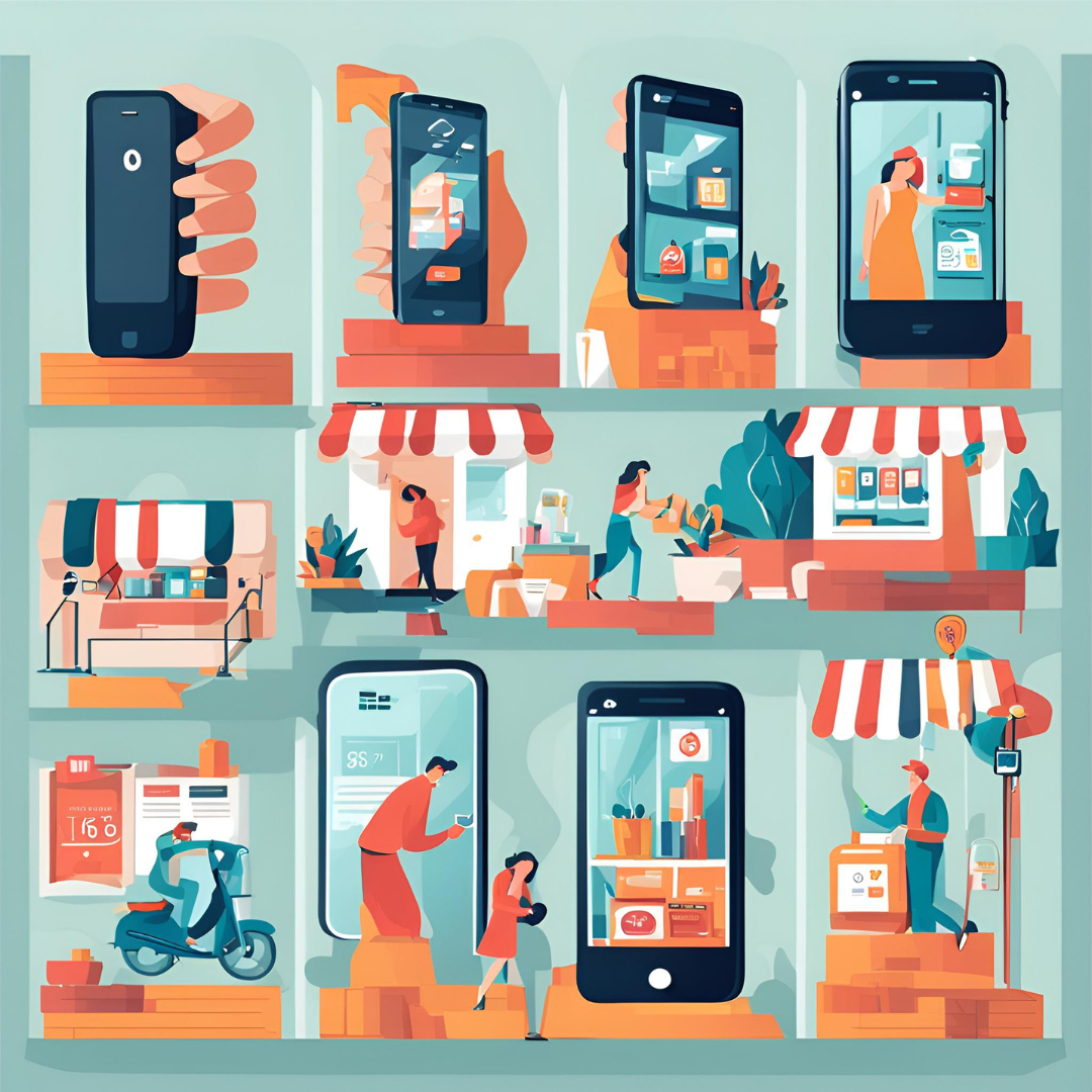 スマホ　売買　イラスト