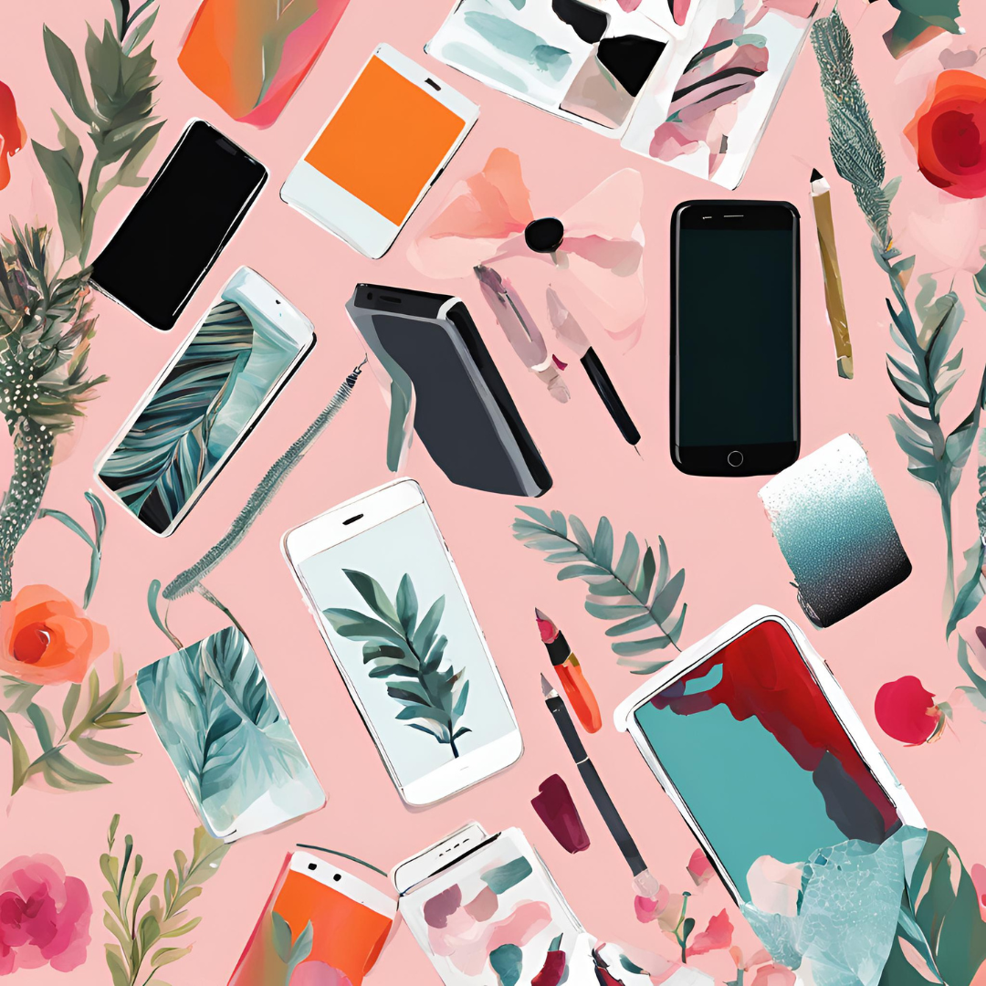スマートフォン　オシャレ　イラスト　店