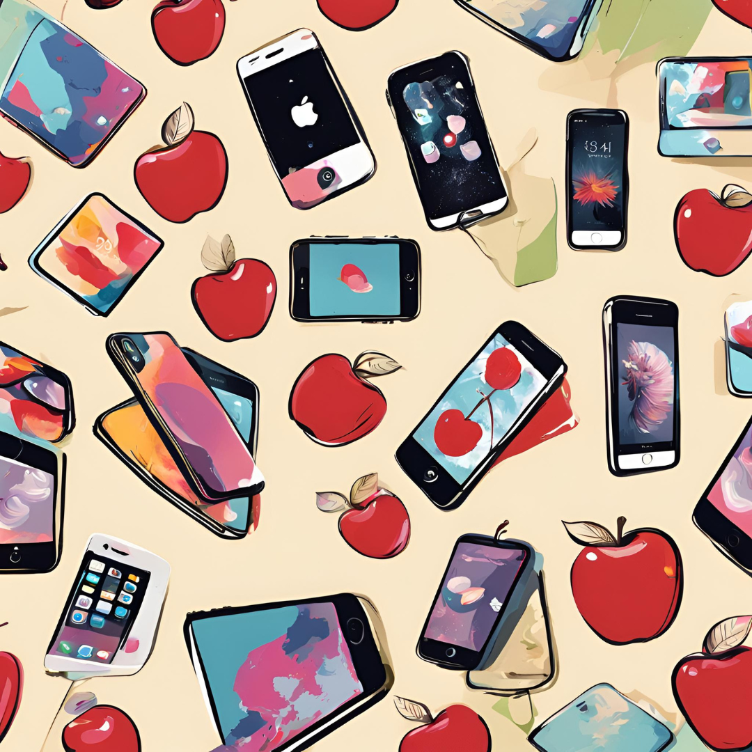 iPhone　Apple　複数　海外　オシャレ　イラスト　かわいい　