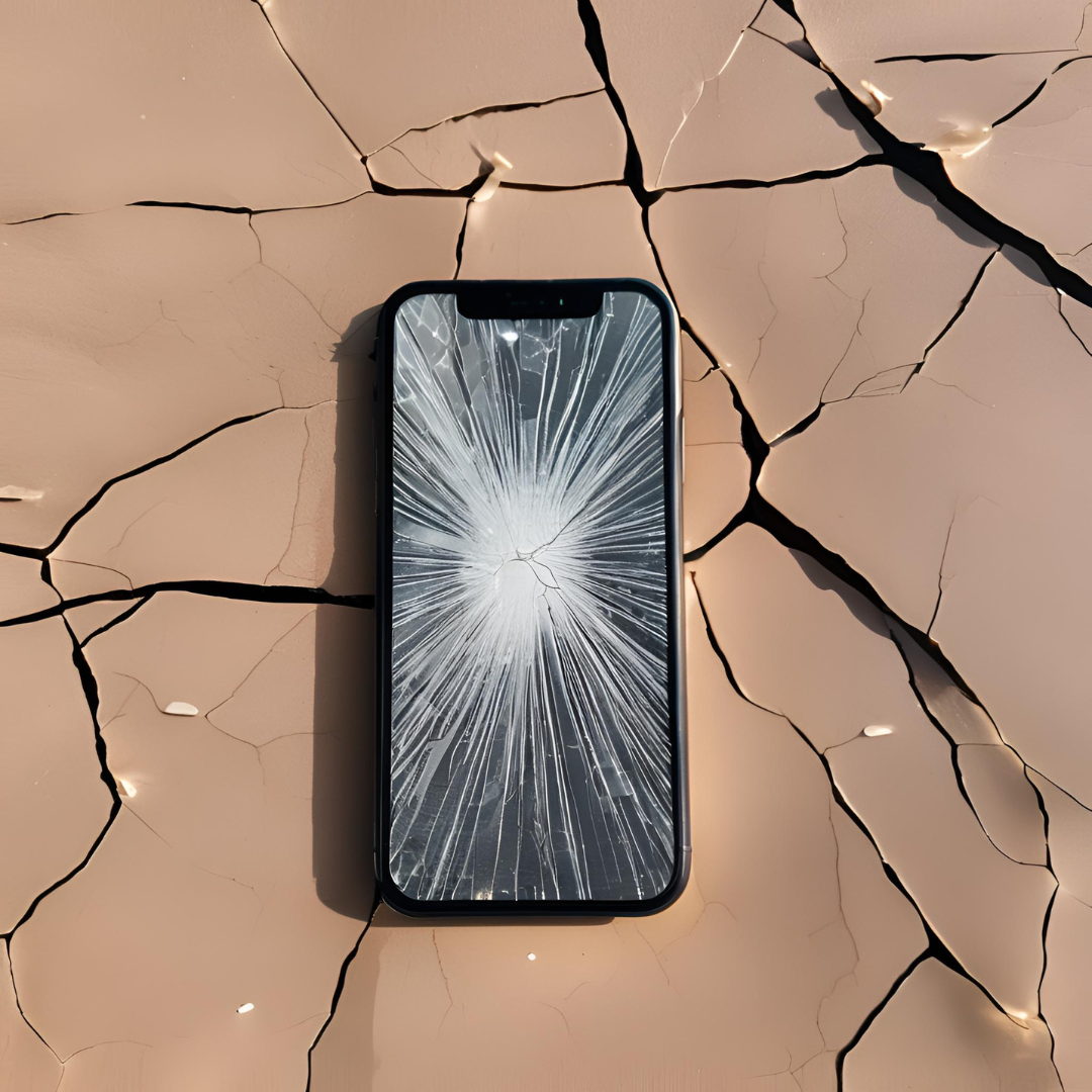 割れたiPhone